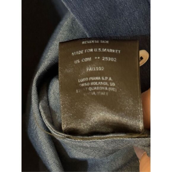 Loro Piana Blue Lightweight Denim Wide Leg Belted Jumpsuit IT 40/ US - Picture 11 of 12